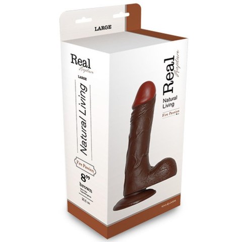 Dildo-REALISTIC DILDO REAL RAPTURE BROWN 8"
