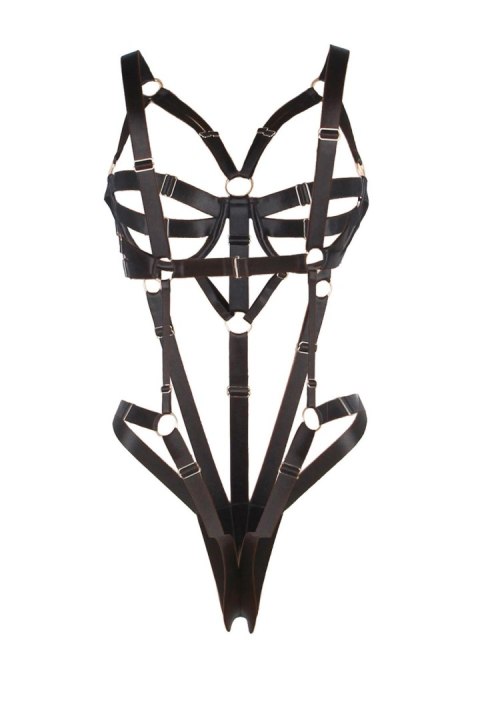 Adjustable body harness black