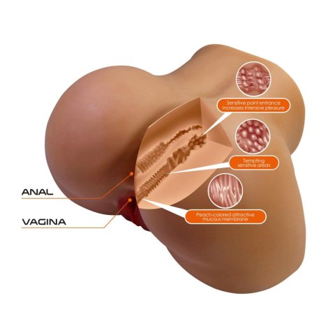 Crazy Bull Briony Realistic Vagina & Anal Masturbator with Vibrations - Brown