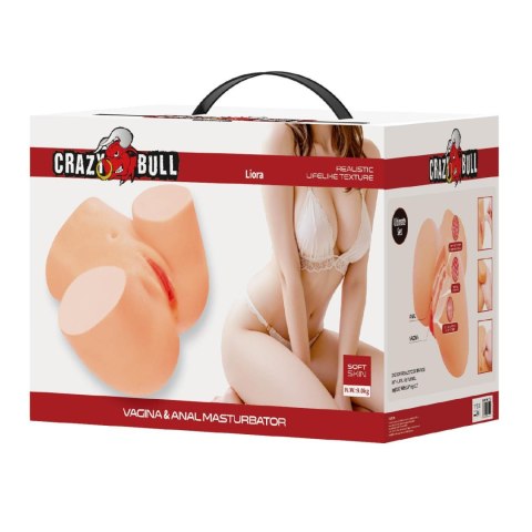 Crazy Bull Liora Vibrating Vagina & Anal Masturbator - Flesh