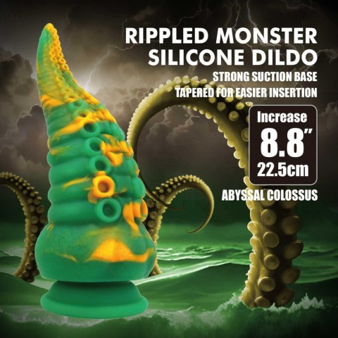 Power Monsters Abyssal Colossus - 22.5 cm Rippled Monster Silicone Dildo