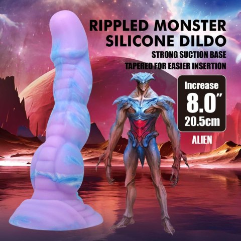 Power Monsters Alien - 20.5 cm Rippled Monster Silicone Dildo