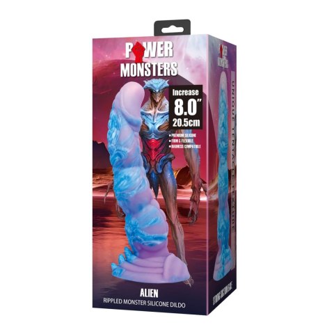 Power Monsters Alien - 20.5 cm Rippled Monster Silicone Dildo
