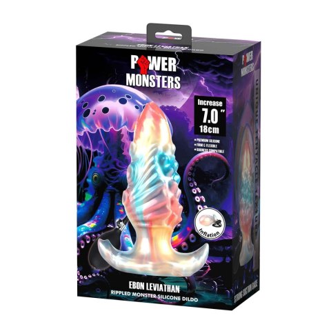 Power Monsters Ebon Leviathan - 18 cm Rippled Monster Silicone Dildo