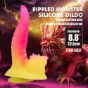 Power Monsters Flamebeast - 22.5 cm Rippled Monster Silicone Dildo