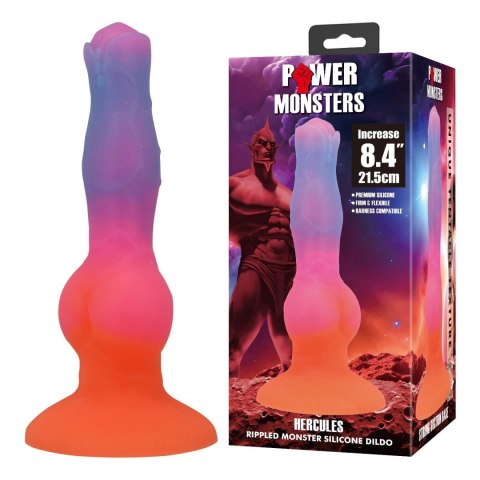 Power Monsters Hercules - 21.5 cm Rippled Monster Silicone Dildo