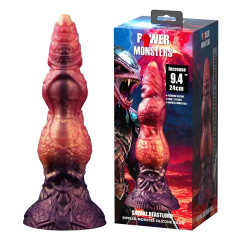 Power Monsters Savage Beastlord - 24 cm Rippled Monster Silicone Dildo