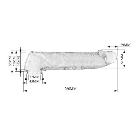 Pretty Love Extension Penis Sleeve with Modular Length Blocks - Clear - 26 cm