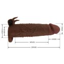 Pretty Love Quillon - 20 cm Vibrating Penis Sleeve Brown
