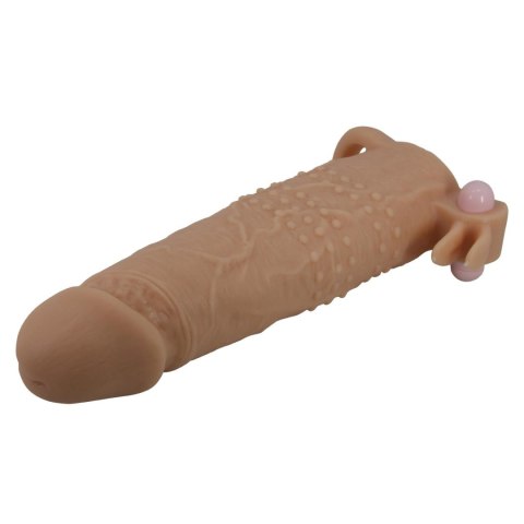 Pretty Love Quillon - 20 cm Vibrating Penis Sleeve Natural