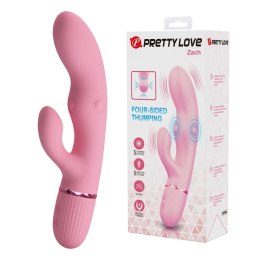 Pretty Love Zach Four-Sided Thumping Rabbit Vibrator - Pink