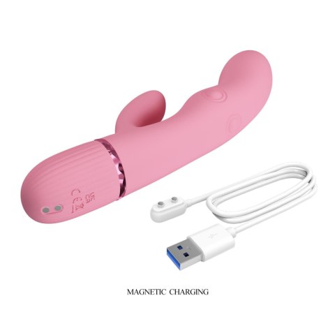 Pretty Love Zach Four-Sided Thumping Rabbit Vibrator - Pink