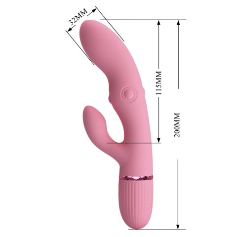 Pretty Love Zach Four-Sided Thumping Rabbit Vibrator - Pink