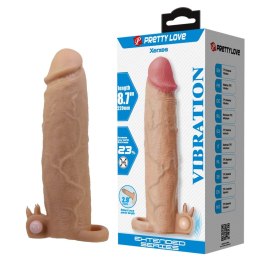 Pretty Love Xerxes - Penis Sleeve with Vibrating Ring, Flesh Color, 22 cm