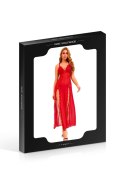 Long, sexy red nightgown + thong