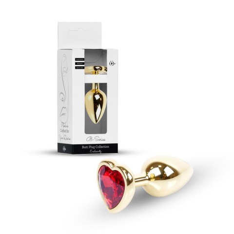 Plug-Jewellery Gold Heart PLUG- Red