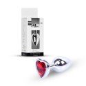 Plug-Jewellery Silver Heart PLUG- Red