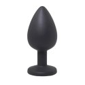 Black medium butt plug with white crystal