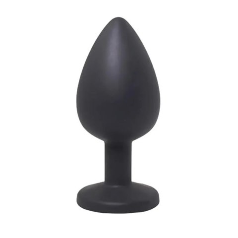 Black medium butt plug with white crystal