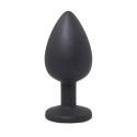 Black small butt plug with white crystal