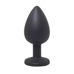 Black small butt plug with white crystal