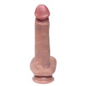 Silicone dildo with foreskin and realistic testicles 21 cm