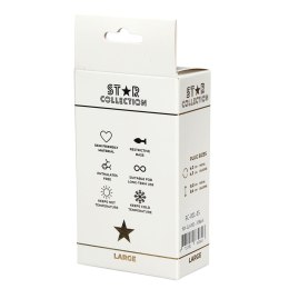 Star Collection - Black Silicone Anal Plug L - Light Pink Stone