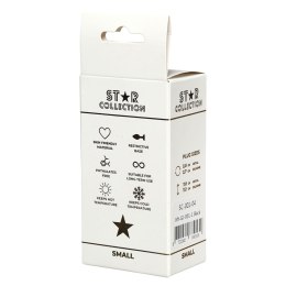 Star Collection - Black Silicone Anal Plug S - Light Blue Stone