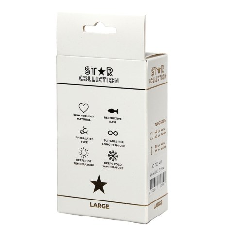 Star Collection - Pink Silicone Anal Plug L - Light Pink Stone