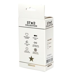 Star Collection - Purple Silicone Anal Plug M - Light Pink Stone