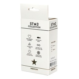 Star Collection - Purple Silicone Anal Plug M - Pink Stone