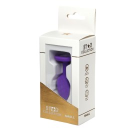 Star Collection - Purple Silicone Anal Plug S - Clear Stone