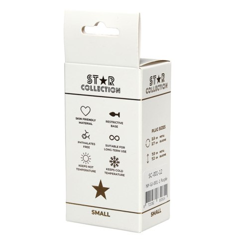 Star Collection - Purple Silicone Anal Plug S - Pink Stone