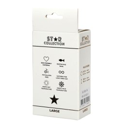 Star Collection - Silver Metal Anal Plug L - Clear Stone