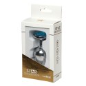 Star Collection - Silver Metal Anal Plug L - Light Blue Stone