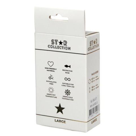Star Collection - Silver Metal Anal Plug L - Pink Stone
