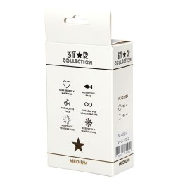 Star Collection - Silver Metal Anal Plug M - Light Pink Stone