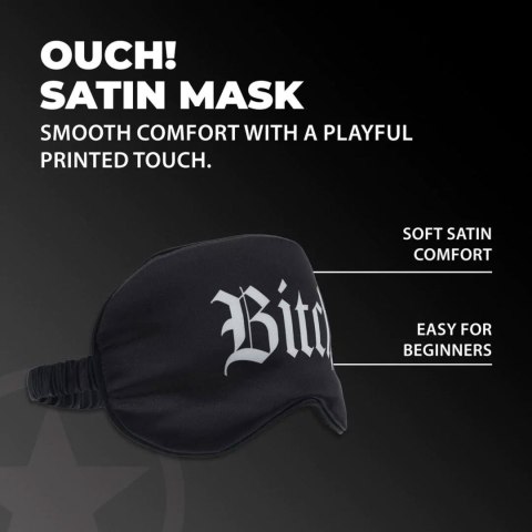 Bitch - Printed Satin Mask - Black