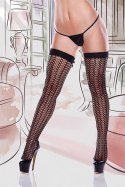 SHEER JACQUARD THIGH HI W. SATIN BOW