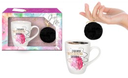 JUST ME - zestaw kubek baryłka 300 ml z napisem 