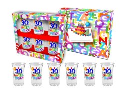 Szkło - URODZINOWE LITERKI 30 zestaw 6 kieliszków 35 ml