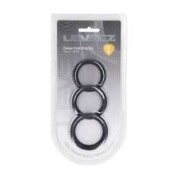 Classic Silicone Cockring Set of 3 - L/XL/XXL - Black