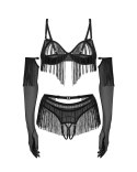 Rossay Black komplet 4-częściowy otwarty L/XL