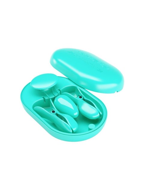 ABS, 3 intensities of electric stimulation, 7 vibration settings, USB rechargeable.