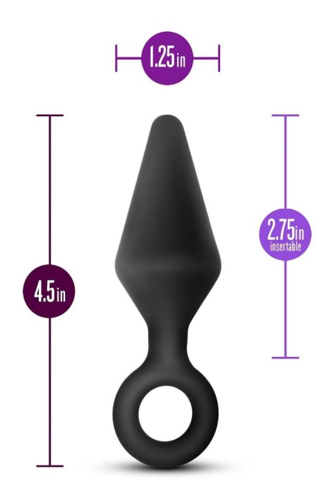 ANAL ADVENTURES PLATINUM SILICONE LOOP PLUG MEDIUM BLACK