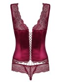 Bielizna- Miamor gorset i stringi bordowy L/XL