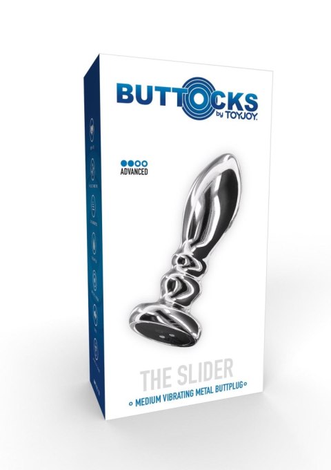 Buttplug Vibr. Ribbed Medium Silver
