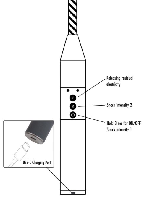 Electro Shock Riding Crop Black