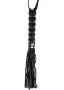 Long Beaded Flogger Whip Black