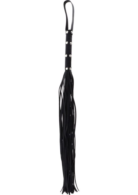 Long Studded Flogger Whip Black